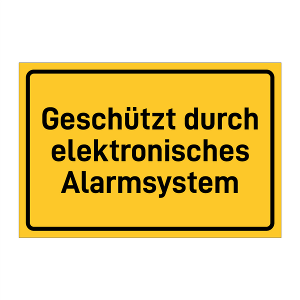 Geschützt durch elektronisches Alarmsystem