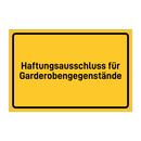 Haftungsausschluss für Garderobengegenstände