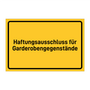 Haftungsausschluss für Garderobengegenstände