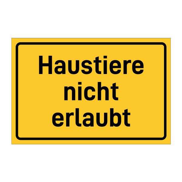 Haustiere nicht erlaubt