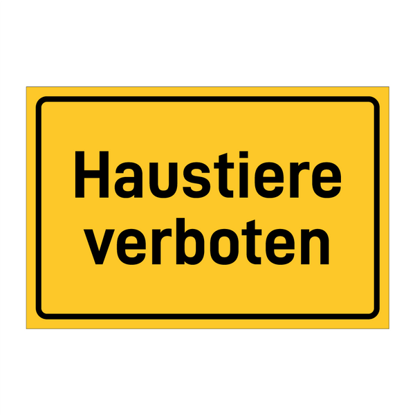 Haustiere verboten