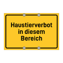 Haustierverbot in diesem Bereich