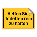 Helfen Sie, Toiletten rein zu halten