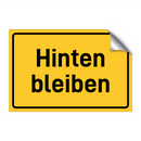 Hinten bleiben