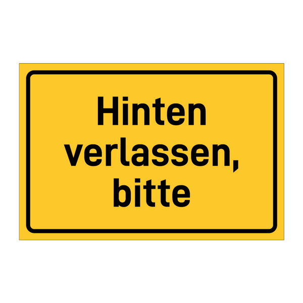 Hinten verlassen, bitte