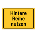 Hintere Reihe nutzen