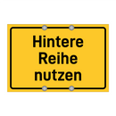 Hintere Reihe nutzen