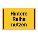 Hintere Reihe nutzen