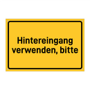 Hintereingang verwenden, bitte