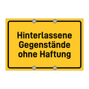 Hinterlassene Gegenstände ohne Haftung