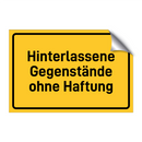 Hinterlassene Gegenstände ohne Haftung