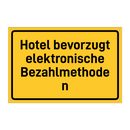 Hotel bevorzugt elektronische Bezahlmethoden