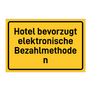 Hotel bevorzugt elektronische Bezahlmethoden