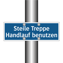 Steile Treppe Handlauf benutzen