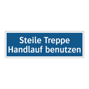 Steile Treppe Handlauf benutzen