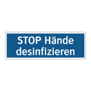 STOP Hände desinfizieren