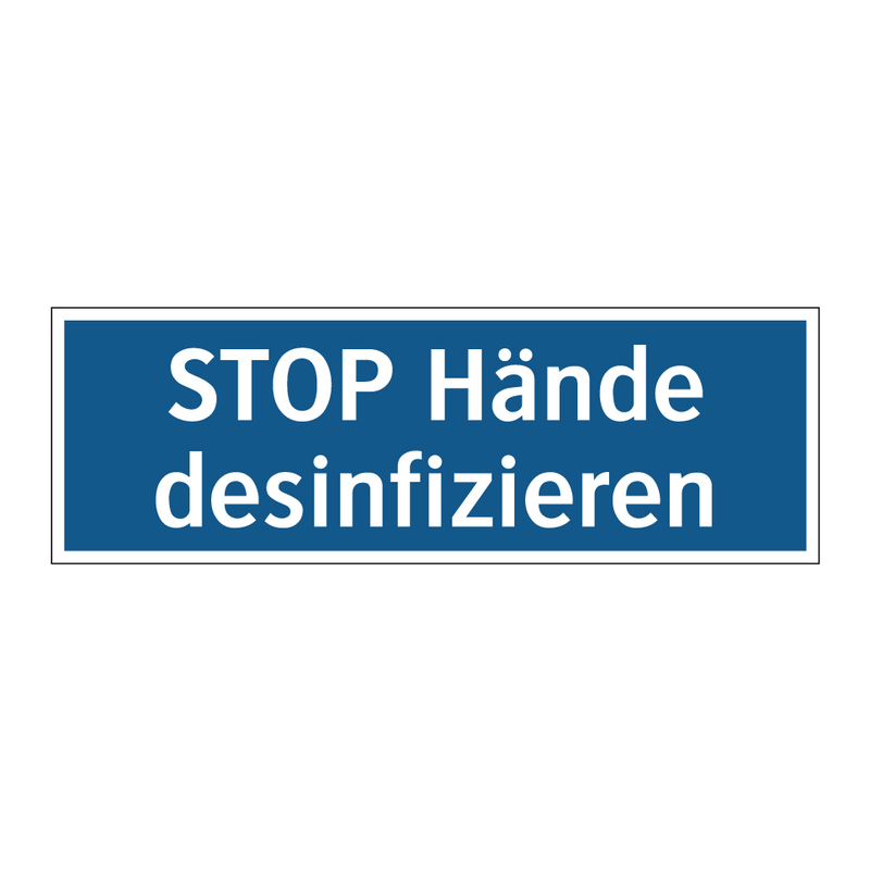 STOP Hände desinfizieren