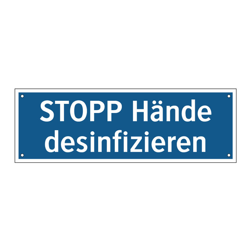 STOPP Hände desinfizieren