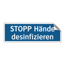 STOPP Hände desinfizieren