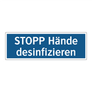 STOPP Hände desinfizieren