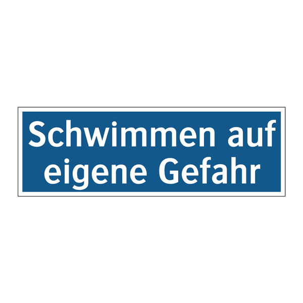 Schwimmen auf eigene Gefahr