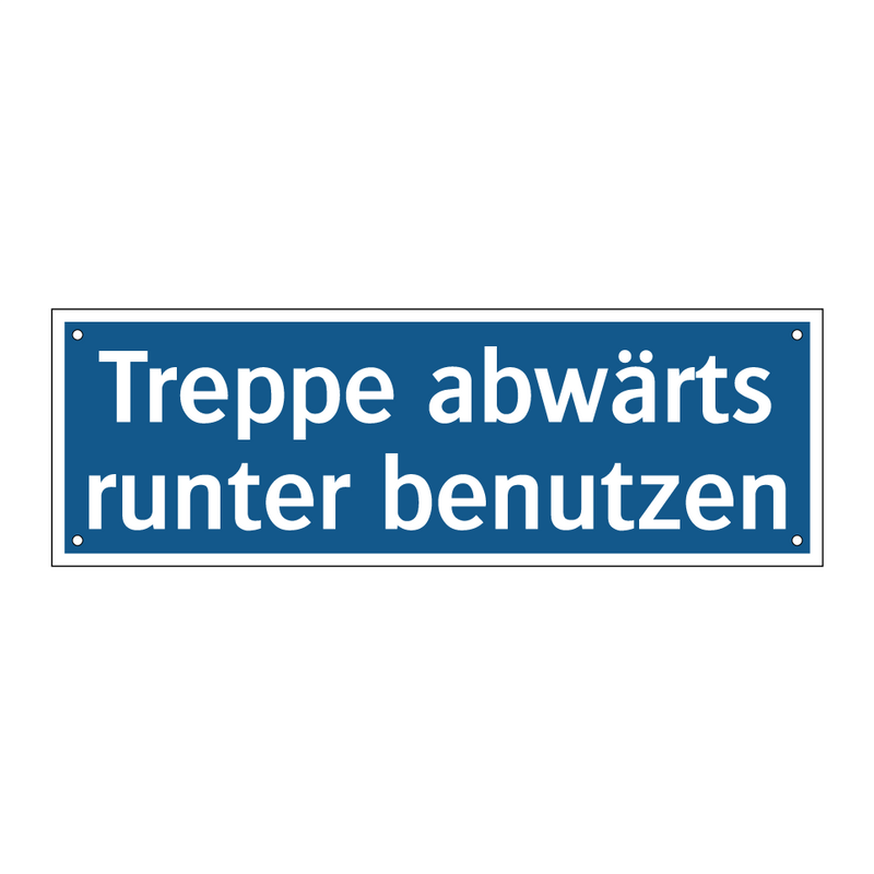 Treppe abwärts runter benutzen