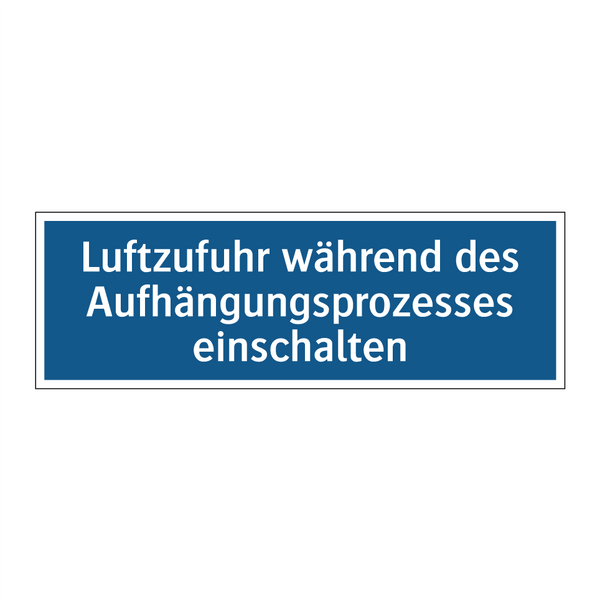 Luftzufuhr während des Aufhängungsprozesses einschalten