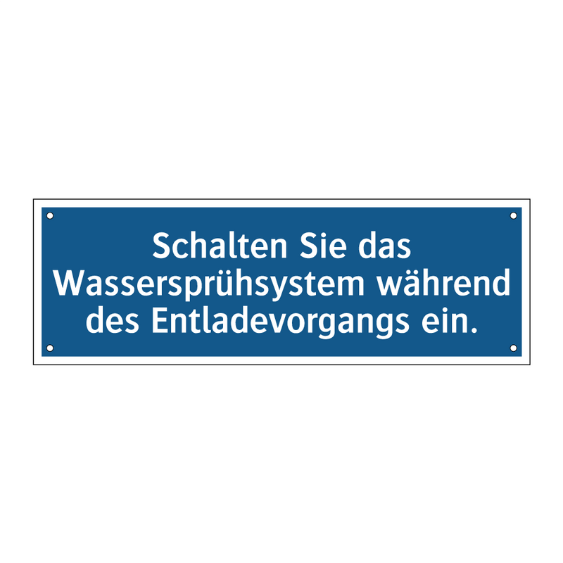Schalten Sie das Wassersprühsystem während des Entladevorgangs ein.