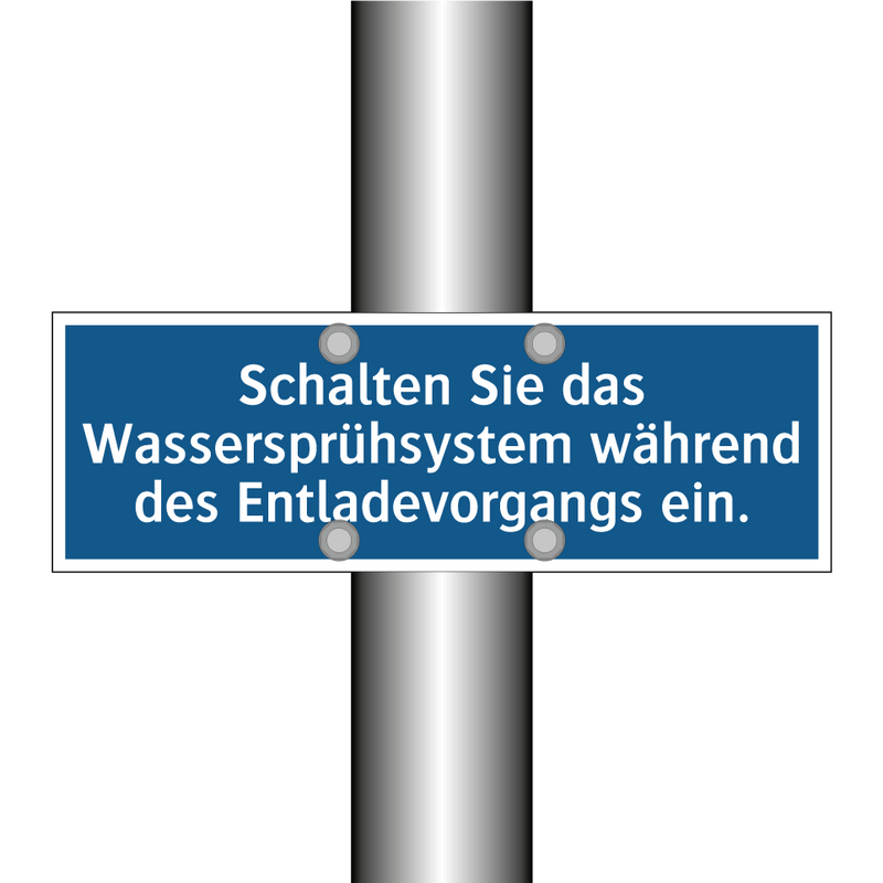 Schalten Sie das Wassersprühsystem während des Entladevorgangs ein.