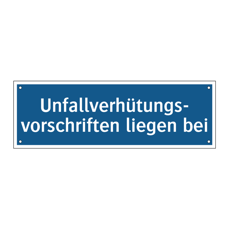 Unfallverhütungs- vorschriften liegen bei