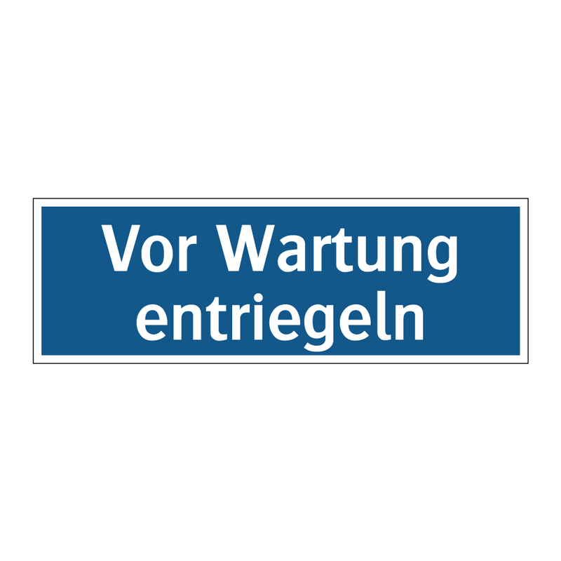 Vor Wartung entriegeln