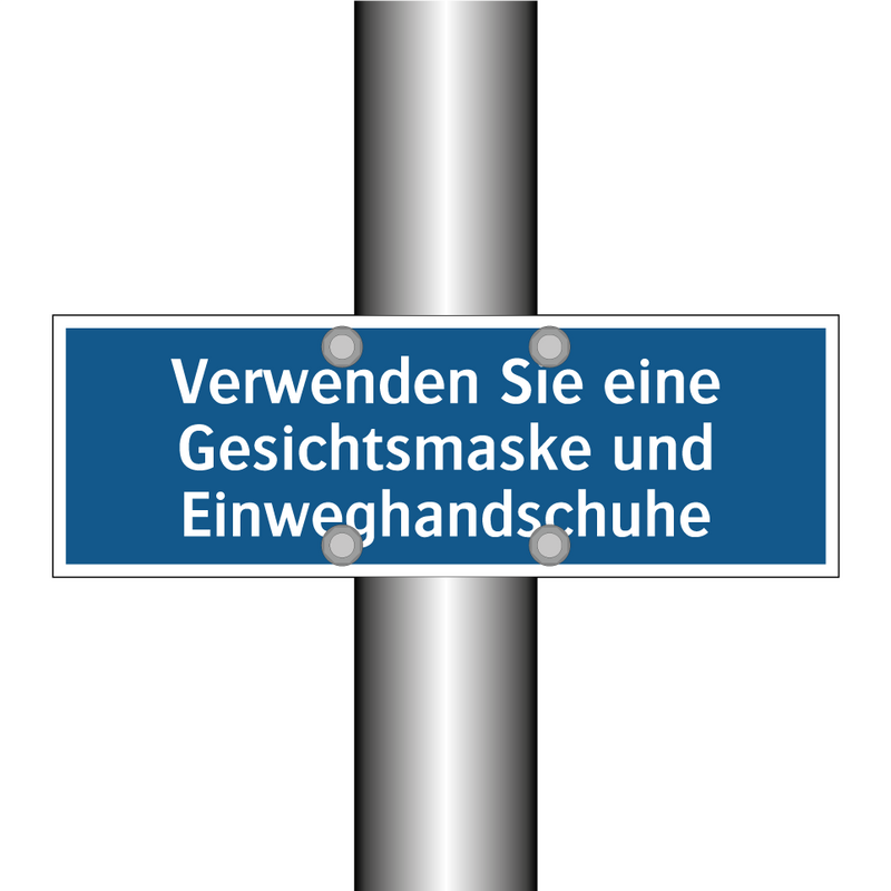 Verwenden Sie eine Gesichtsmaske und Einweghandschuhe