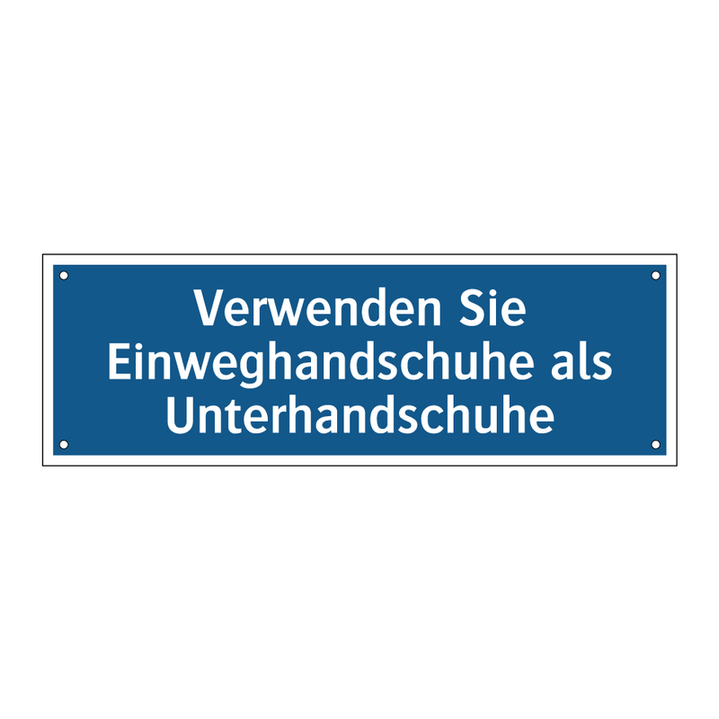 Verwenden Sie Einweghandschuhe als Unterhandschuhe