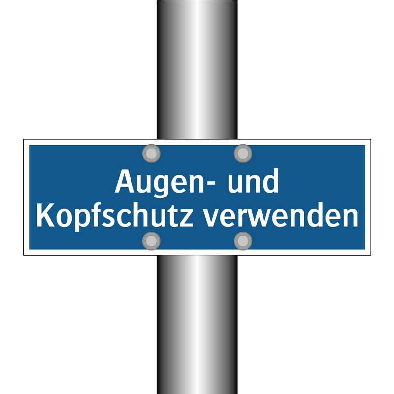 Augen- und Kopfschutz verwenden
