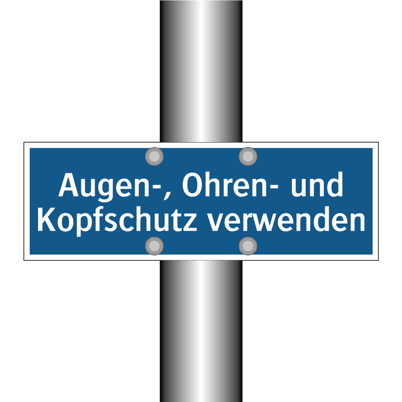 Augen-, Ohren- und Kopfschutz verwenden