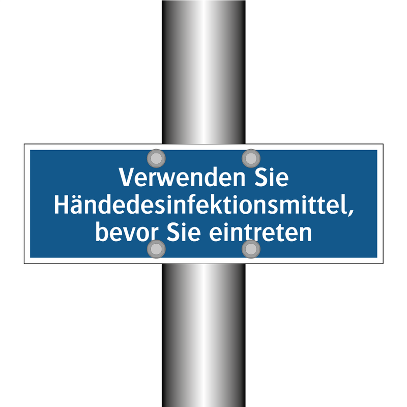 Verwenden Sie Händedesinfektionsmittel, bevor Sie eintreten