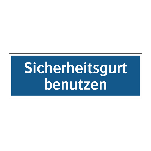 Sicherheitsgurt benutzen