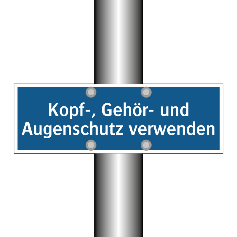 Kopf-, Gehör- und Augenschutz verwenden