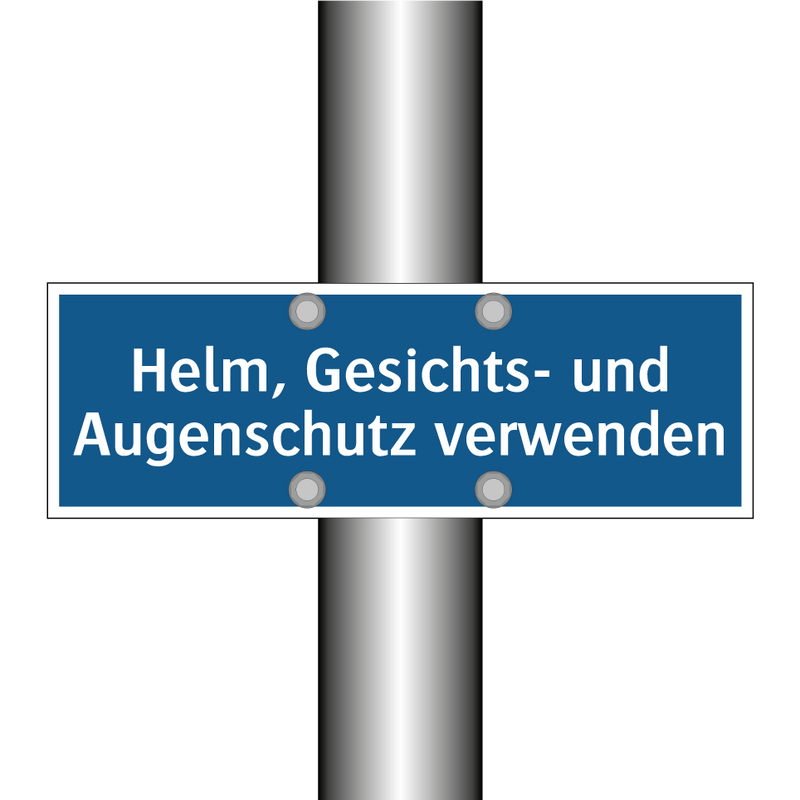 Helm, Gesichts- und Augenschutz verwenden