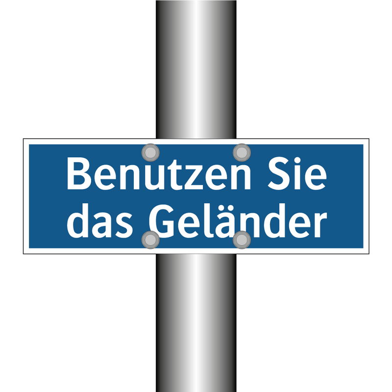 Benutzen Sie das Geländer