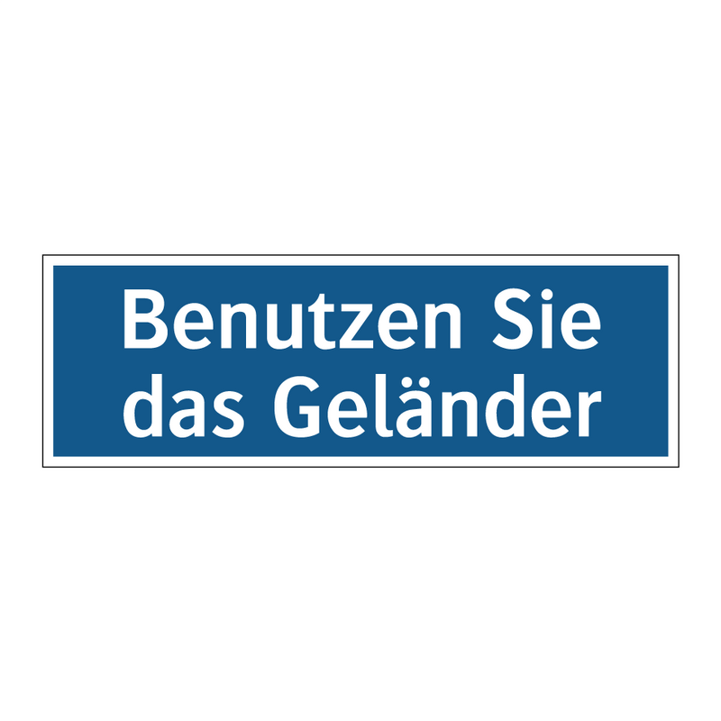 Benutzen Sie das Geländer