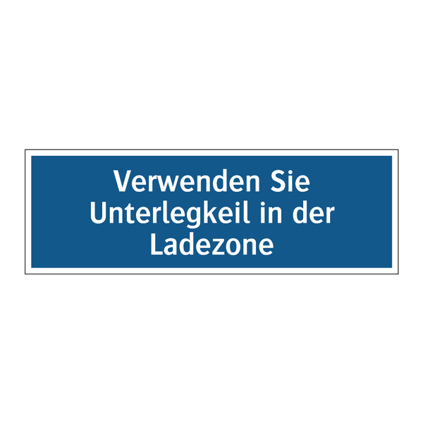 Verwenden Sie Unterlegkeil in der Ladezone