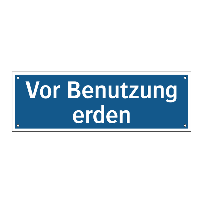 Vor Benutzung erden