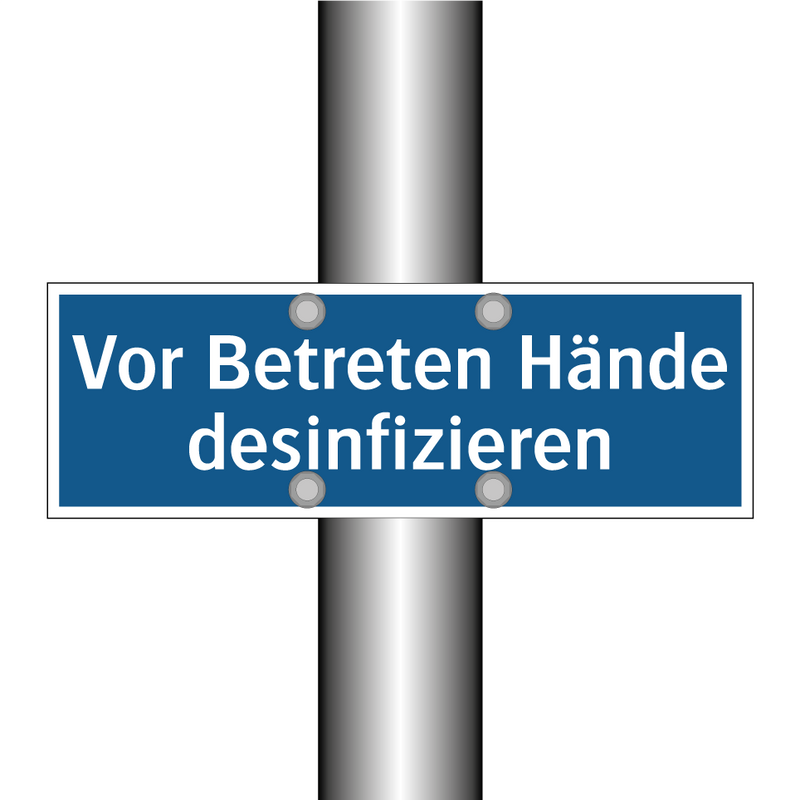 Vor Betreten Hände desinfizieren