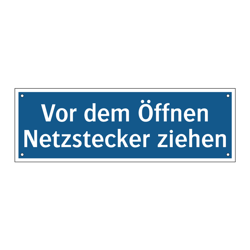 Vor dem Öffnen Netzstecker ziehen
