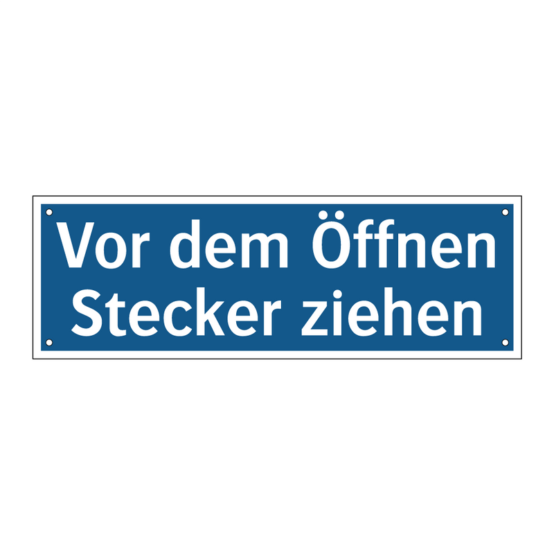 Vor dem Öffnen Stecker ziehen