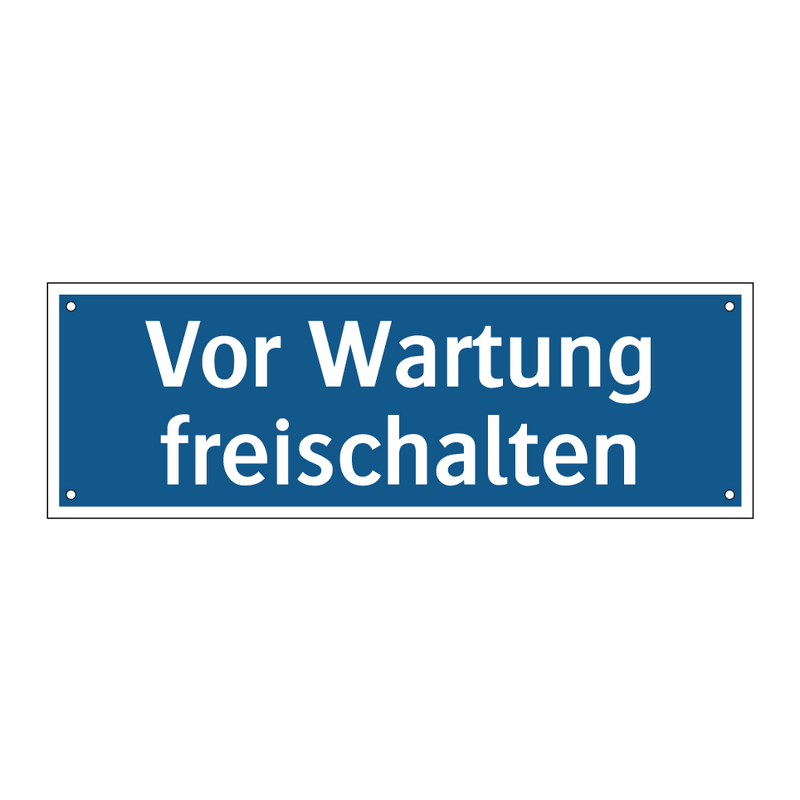 Vor Wartung freischalten
