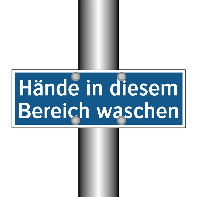 Hände in diesem Bereich waschen