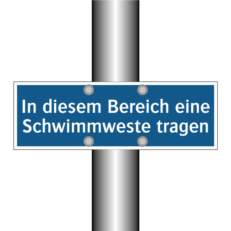 In diesem Bereich eine Schwimmweste tragen