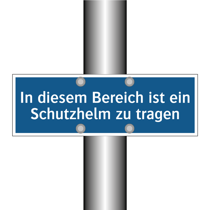In diesem Bereich ist ein Schutzhelm zu tragen